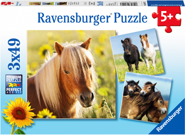 Kinderpuzzle Ravensb 3 Stück Liebe Pferde